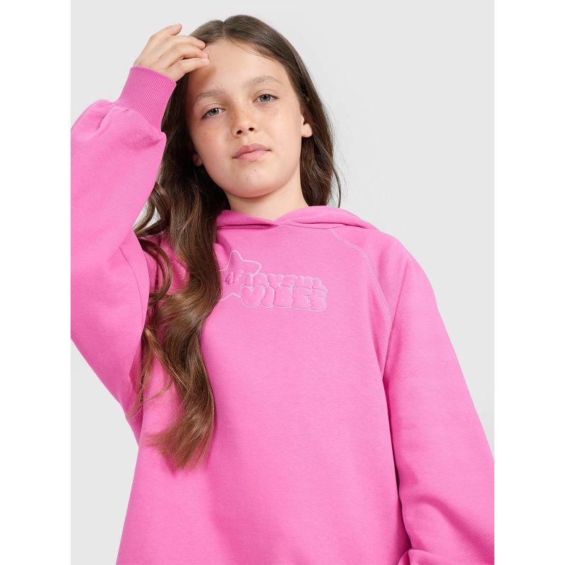Girls' sweatshirt with hood, open, 4F 4FJRAW25TSWSF2439-54S kapucnis pulóver