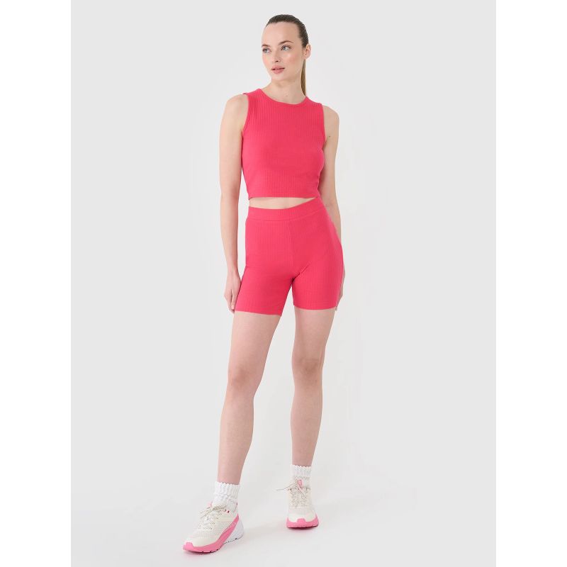Women's knitted crop top 4F
