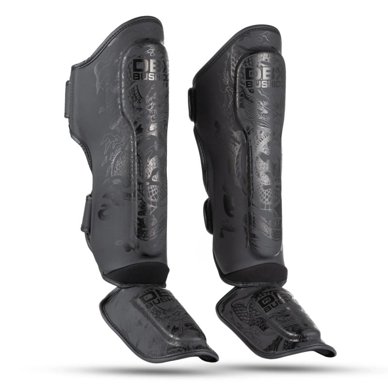 DBX Bushido Black Dragon Shin Guards | fekete sípcsontvédő SP-10BlackDragon