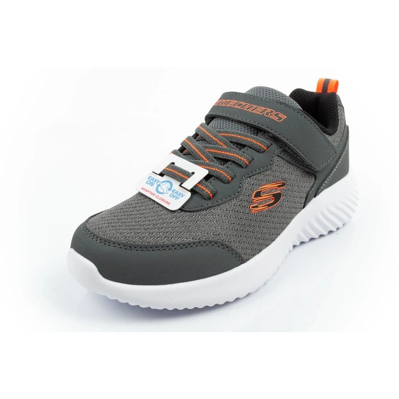 Skechers Bounder children's sports with Velcro, lightweight, fashionable gray szürke utcai cipő