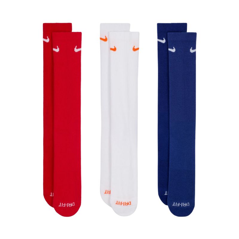 Nike Everyday Plus Cushioned Socks 3 Pairs Red, White, Navy SX6888 996 Ruházat