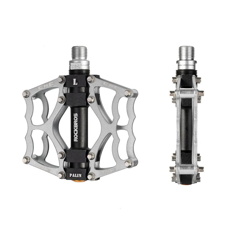 Rockbros 2010-12L Aluminum Platform Bicycle Pedals - Silver