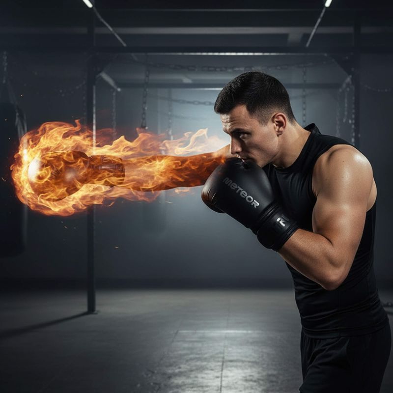 Meteor 10 oz Training Boxing Gloves, Velcro, PU uniw kesztyű
