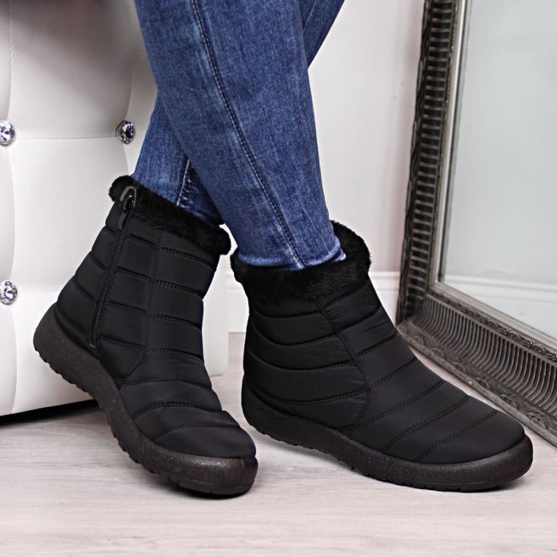 Inny NEWS W EVE181A waterproof zipper snow boots black Túracipő