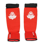 DBX Bushido Flexible Shin Guards - Shinrage Red piros protectors and knee pads