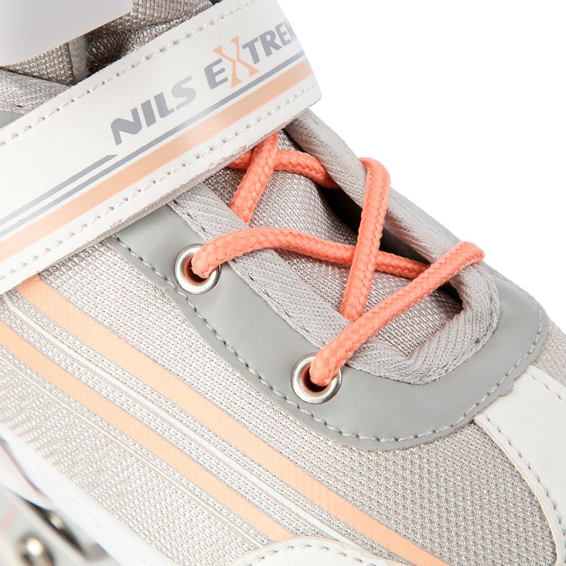 NILS Extreme NH18190 2in1 roller skates, white and pink, size L (39-43), with replaceable HOCKEY blade rózsaszín utcai cipő