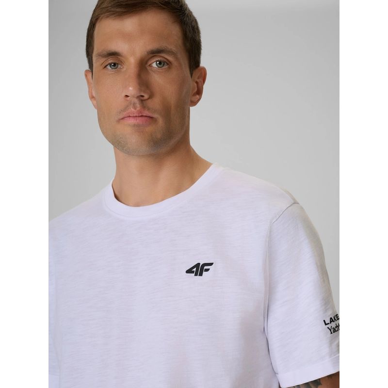 4F Men's regular plain T-shirt ruházat