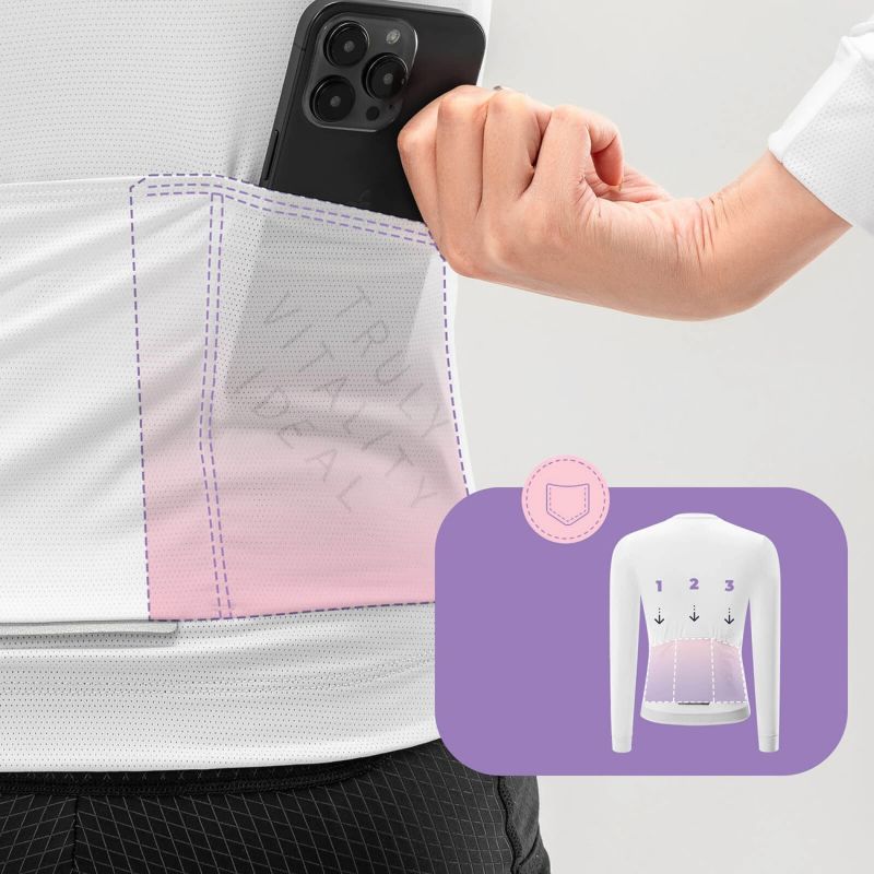 Rockbros 15210006003 TVI Women's Cycling Jersey Long Sleeve - White fehér póló 15210006003-211717