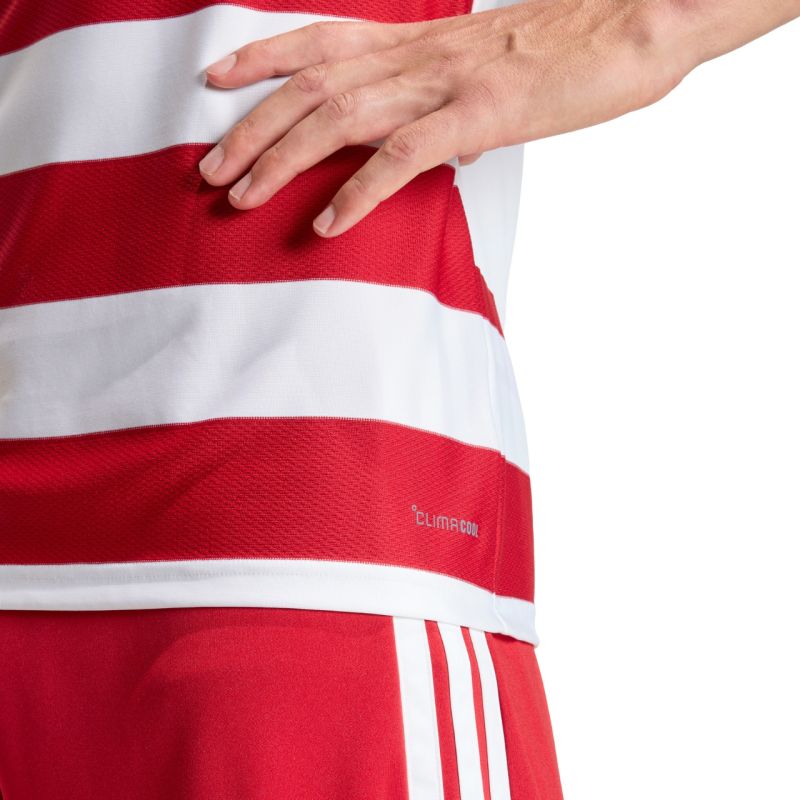 Adidas Men's Hooped 26 Jersey White-Red piros férfi póló KF3388