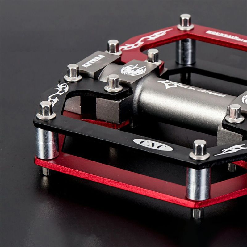 Rockbros 2010- Aluminum Bicycle Pedals with Sealed Bearings - Black and Red