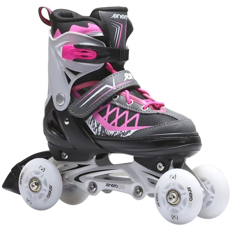 Enero Pro Roller Skates-Roller Skates-Ice Skating 4in1 Led 34-37 Pink-Gray szürke skates, roller skates