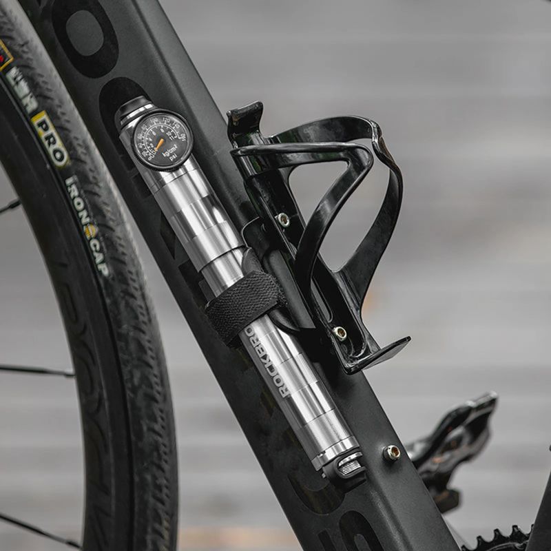 Rockbros HQ-67A-L03 Bicycle Pump with Pressure Gauge - Silver szürke pumps