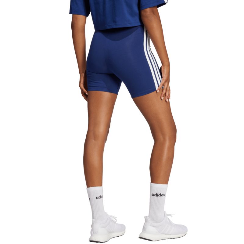 Adidas Women's Essentials 3-Stripes High Waisted Biker Blue 2xs rövidnadrág JE1225