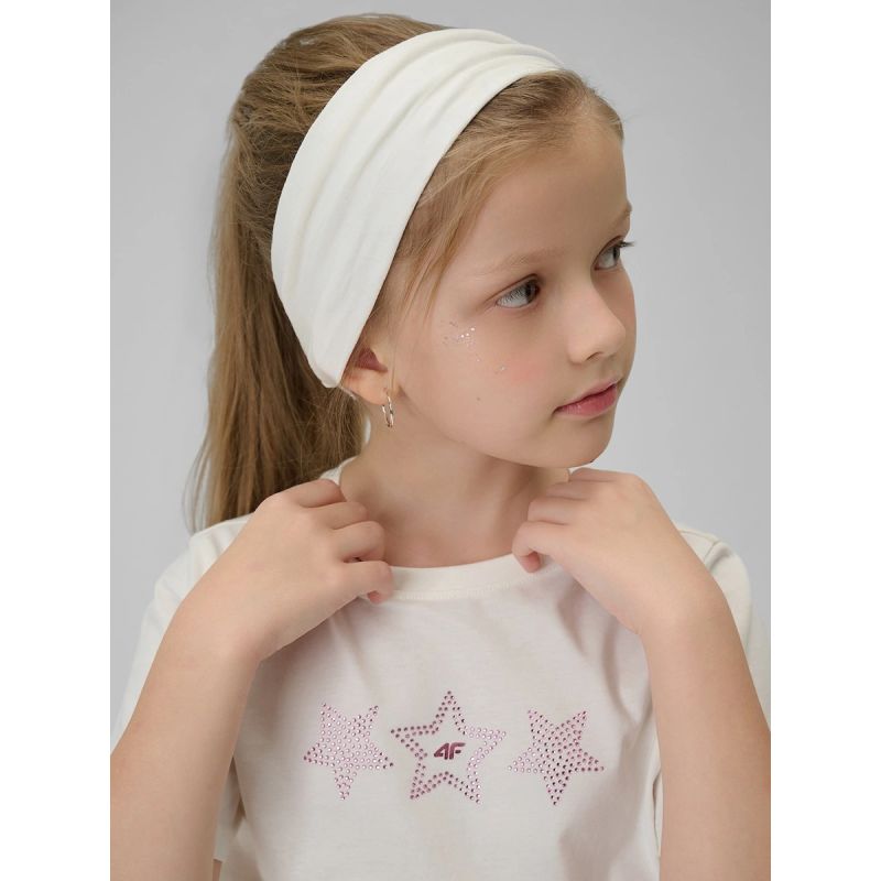 Girls' regular printed T-shirt 4F 4FJRSS26TTSHF3455-11S shirts