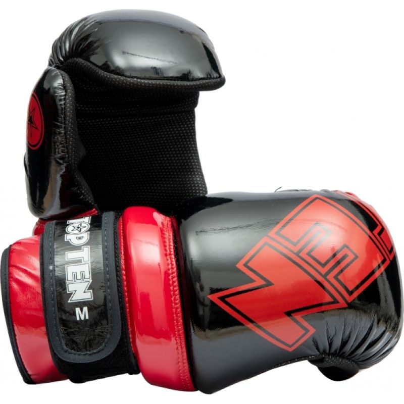 TOP TEN ROTT "GLOSSY BLOCK" Open Gloves jasnoniebieski+xs kesztyű
