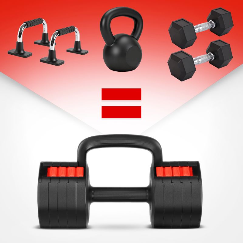 HMS HL05 3in1 ADJUSTABLE DUMBBELL WITH SUPPORT FOR PUSH-UPS AND KETTLEBELL súlyzó 17-47-402