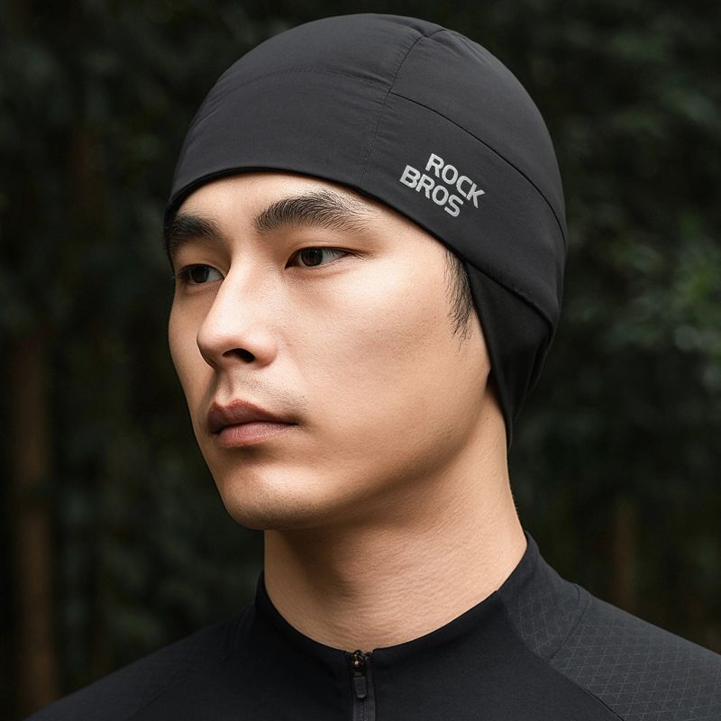 Rockbros M015 Winter Reversible Cycling Cap Size 54-61 cm - Black fekete hats