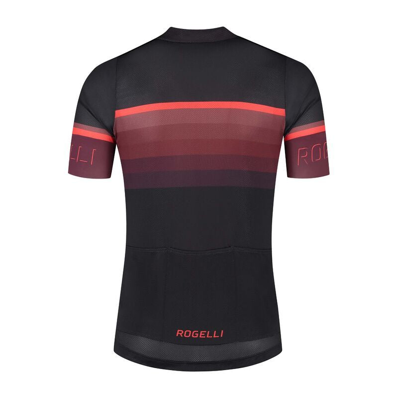 Rogelli HERO II T-shirt Black and bordó póló