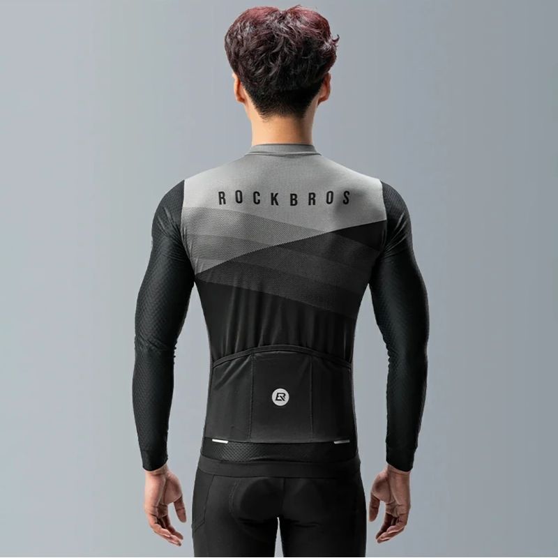 Rockbros 15120009004 Long Sleeve Cycling Jersey Spring/Summer - Black