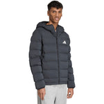 Men's adidas Helionic Climawarm Stretch Hooded Down Black JN2114 fekete kabát