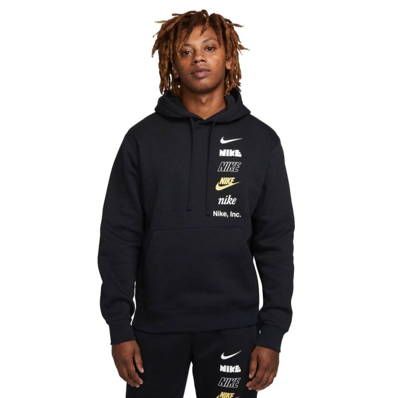 Nike Men's Hoodie Club BB PO Hoodie Mlogo DX0783-010 fekete kapucnis pulóver