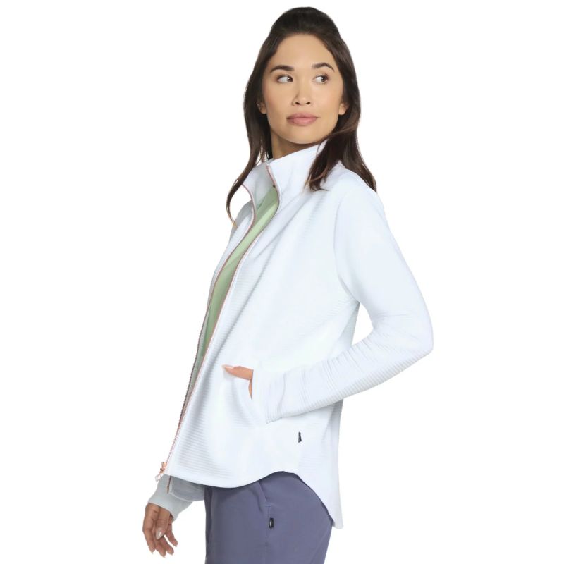 Skechers The Hoodless Hoodie GoWalk Shine Jacket fehér kapucnis pulóver