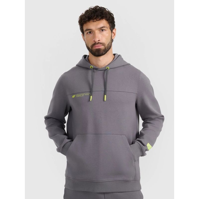 4f Men's sweatshirt with hood, open, 4FRAW25TSWSM2458-23S General