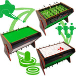 Enero Pro 3-in-1 ROTARY GAME TABLE BILLIARDS TABLE FOOTBALL AIR HOOK-UP .5x85.3CM BLACK fekete table games, tables