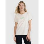 Women's regular printed T-shirt 4F 4FRSS25TTSHF2786-11S póló