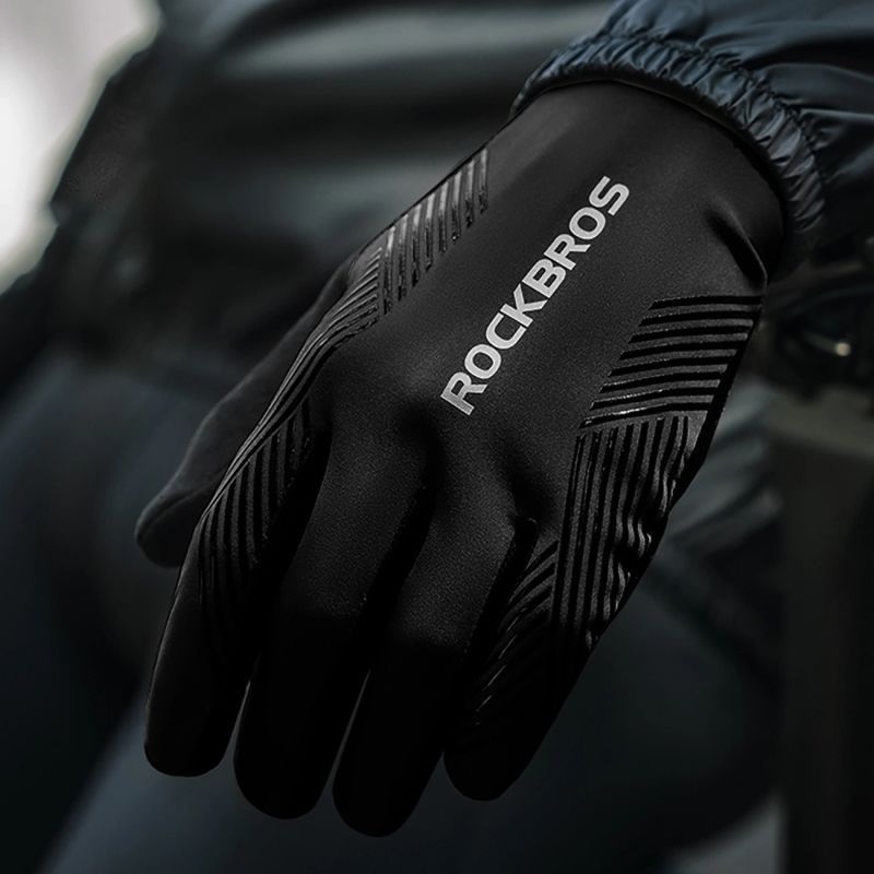 Rockbros cycling gloves spring/summer/autumn, full, size: XXL - black czarny \ xxl kesztyű