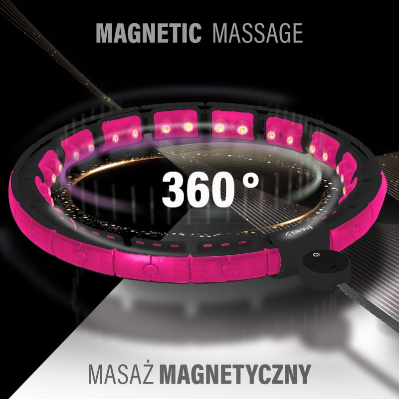 HMS Hhm16 Hula Hop Black/Pink With Magnets And Weight + Counter rózsaszín edzéssegítő 17-44-586