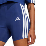 Adidas Women's Essentials 3-Stripes High Waisted Biker Blue 2xs rövidnadrág JE1225