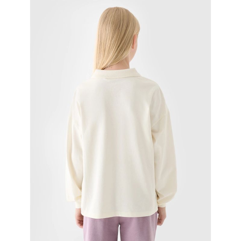 Girls' longsleeve plain 4F Junior 4FJRAW24TLONF438-11S hosszú ujjú póló