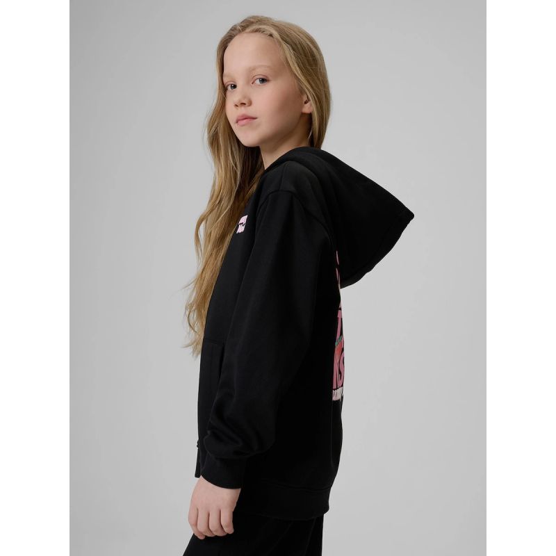 Girls' loose sweatshirt with hood 4F 4FJRSS26TSWSF2902-20S 158/164 kapucnis pulóver