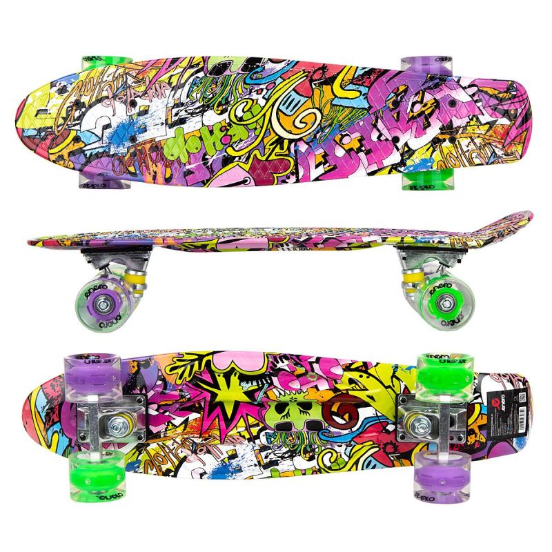 Enero Plastic Skateboard 22 Inches Graffiti Led skateboards