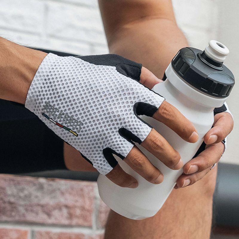 Rockbros ROAD TO SKY Short Shock Absorbing Cycling Gloves L - White l \ biały kesztyű 16220043002-211642