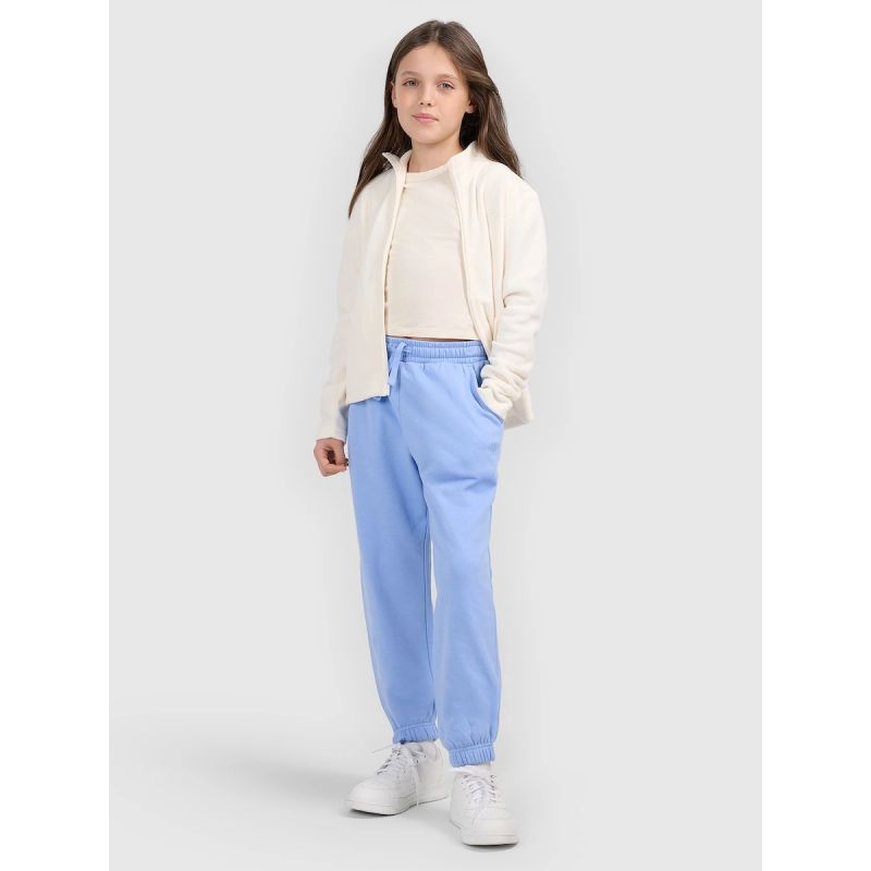 Regular fleece without hood for girls 4F 4FJRSS26TFLEF507-11S kapucnis pulóver