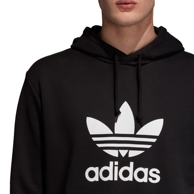 Adidas Trefoil Hoodie M DT7964 sweatshirt fekete kapucnis pulóver