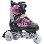 Enero Roller Skates-Roller Skates-Ice Skating 4in1 Pro Led 30-33 Pink-Gray szürke skates, roller skates