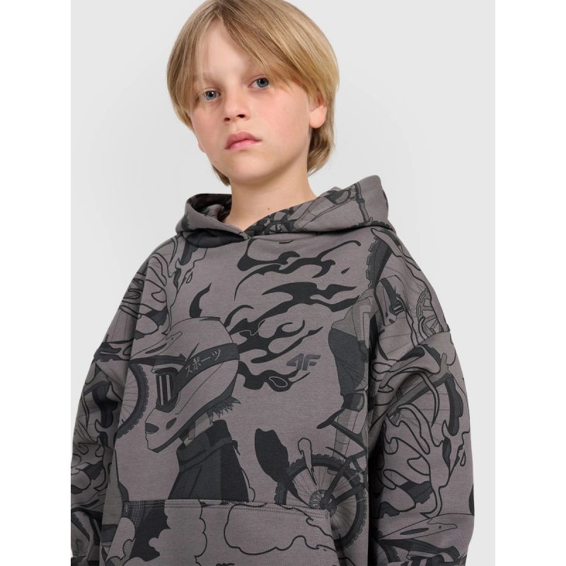 4f Boy's sweatshirt with hood, open, 4FJRAW25TSWSM2343-90A General
