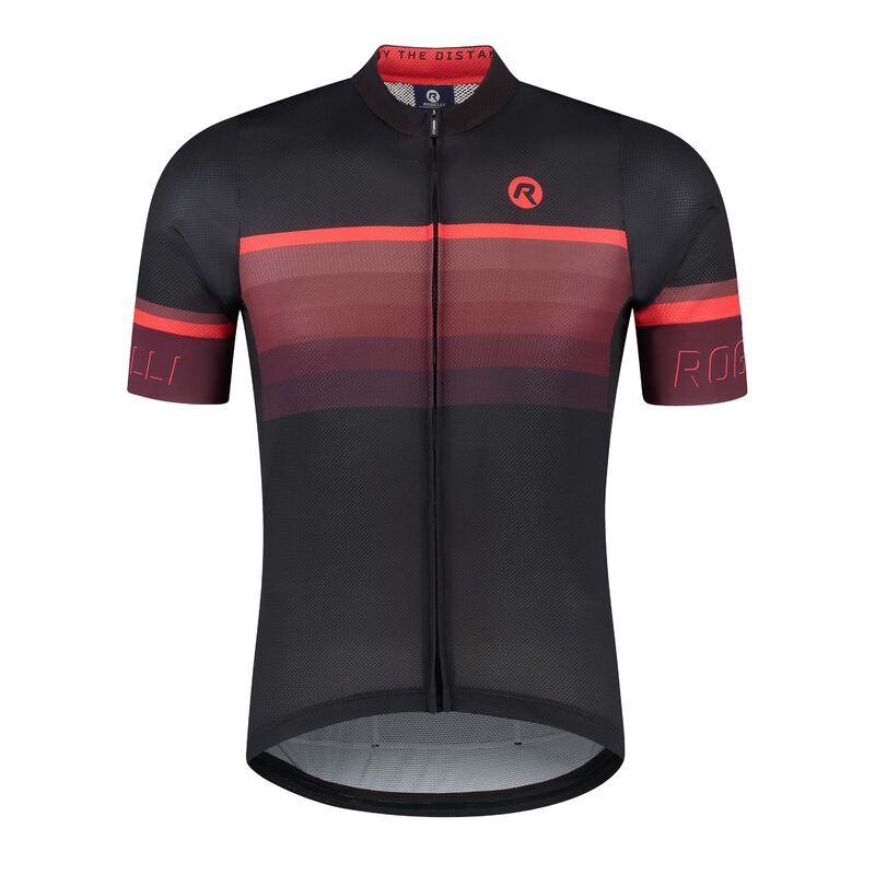 Rogelli HERO II T-shirt Black and bordó póló