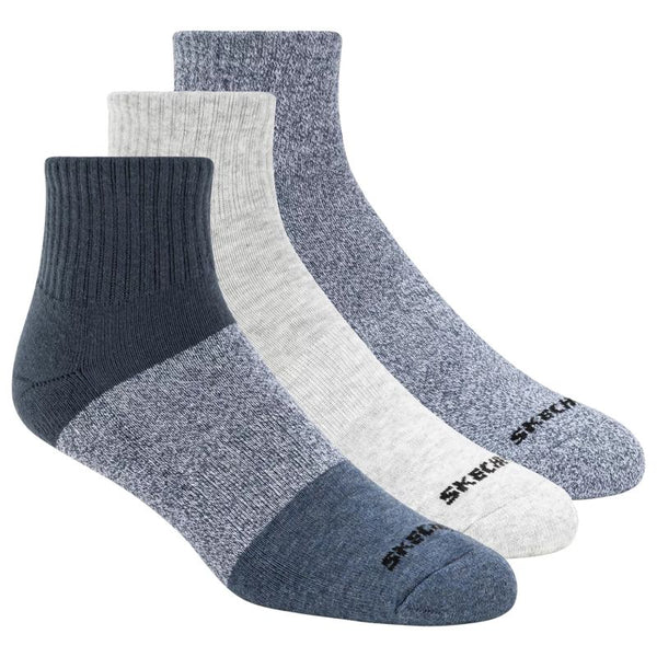 Skechers 3pk Mens Qtr Colorbloc Socks S118998-BLU Multicolor 41-46 General