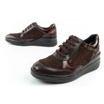Scholl Emma Laces Women's Sports Leather Brown Platform barna shoes