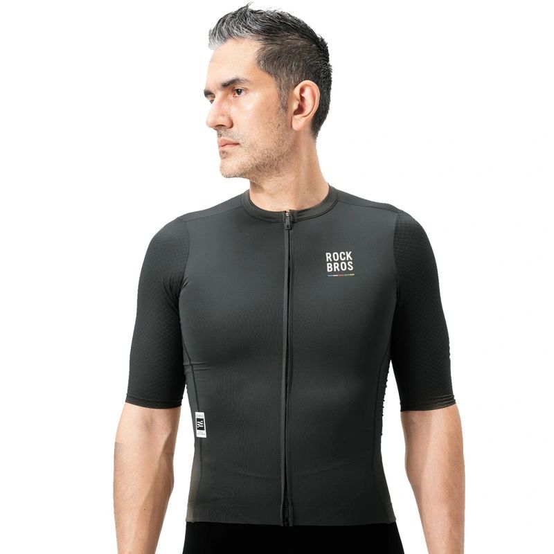 Rockbros 15220032001 ROAD TO SKY men's cycling jersey short sleeve - black fekete póló