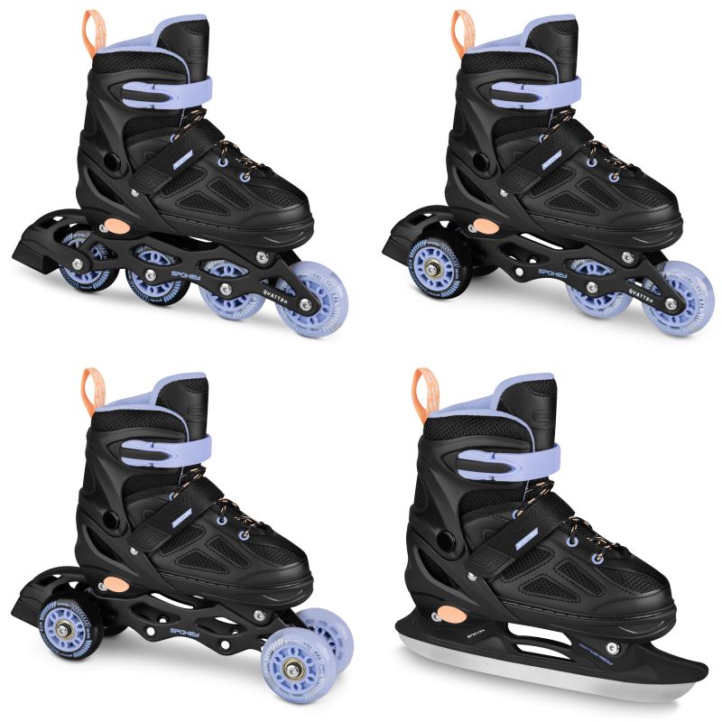 Spokey Quattro 4IN1 SPK-943431 inline skates size 38-41 BK/VT Szabadidő kiegészítő