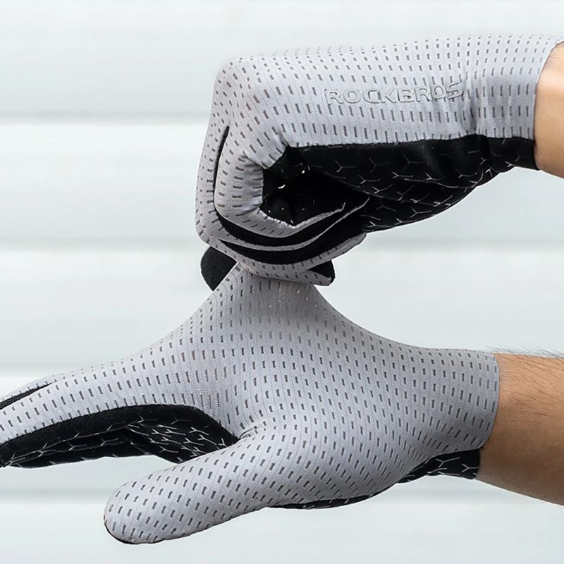 Rockbros Breathable Full Finger Cycling Gloves, Size: M - Green zielony \ m kesztyű