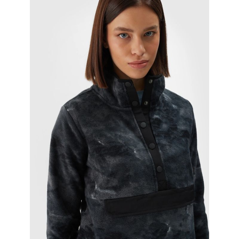 Women's oversize stand-up collar fleece 4F 4FWAW24TFLEF298-90A pulóver
