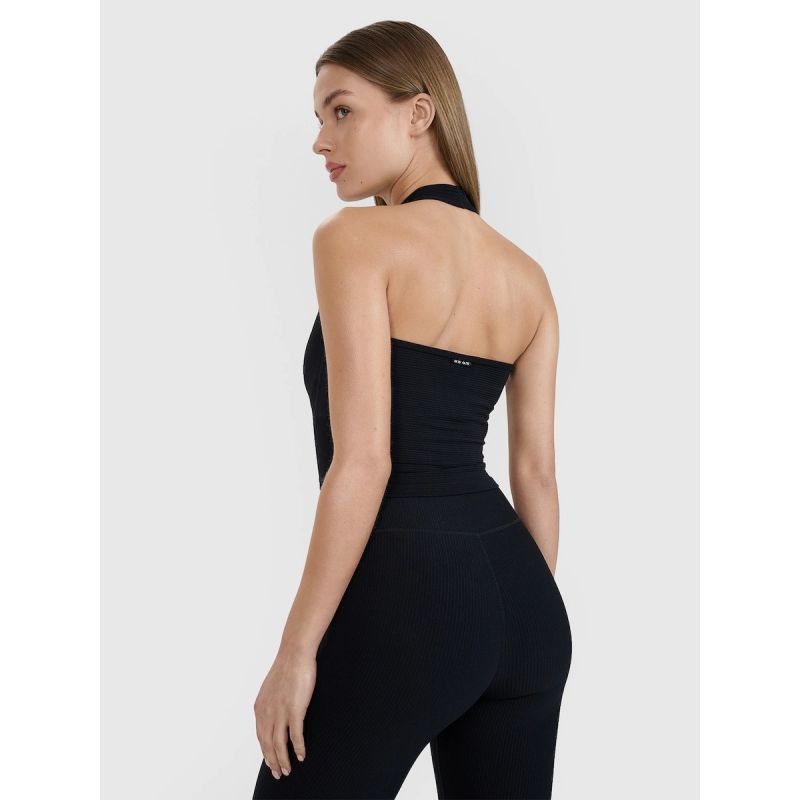 4F Women's slim crop top smooth | Anna Lewandowska atléta 4FALSSS25TSLEF215-20S