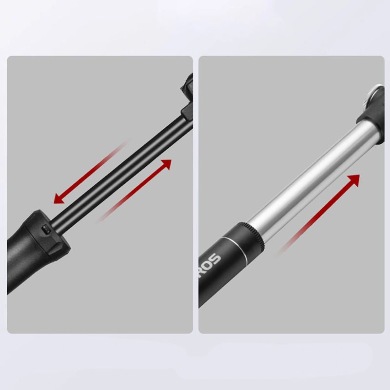 Rockbros TM-1701P 80 PSI Mini Bicycle Pump for Presta and Schrader Valves - Black fekete pumpa 304004-211900