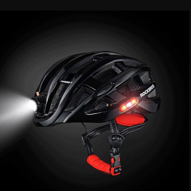 Rockbros MTB bike helmet with light black 57-62cm
